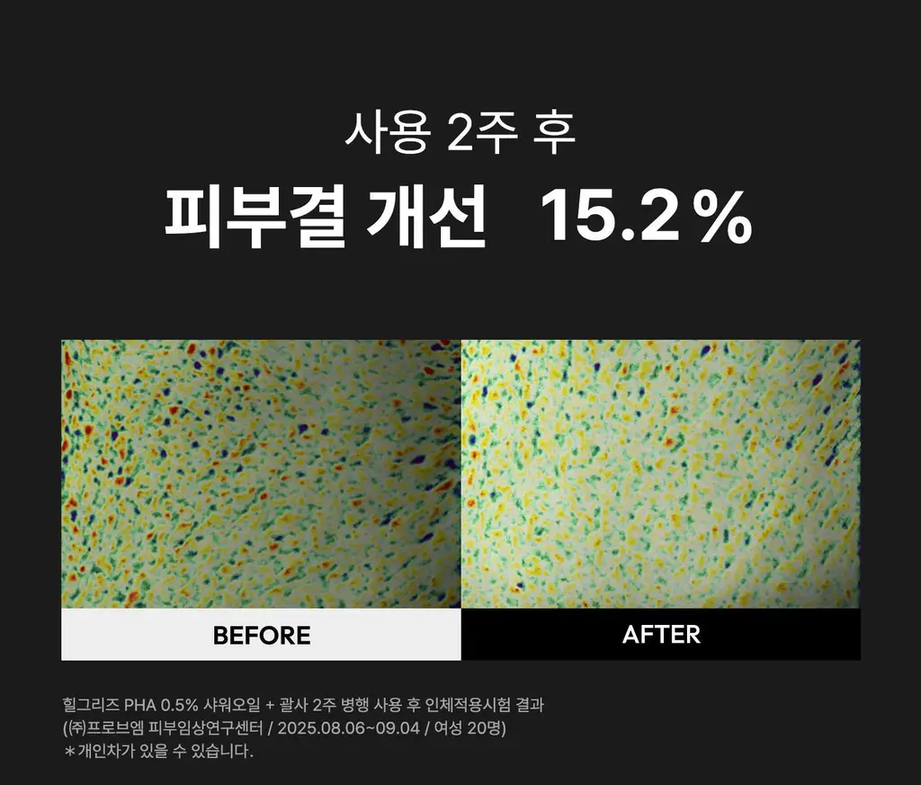 [각질케어 바디워시템] 힐그리즈 PHA 0.5% 샤워오일 350ml 상세페이지 32